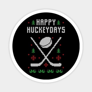 Happy Hockeydays Funny Ugly Christmas Sweater Magnet